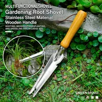 Garden Weeding Tools Stainless Steel Beech Handle Shovel for Stainless Steel Wood Handle Garden Removal Cutter Puller 1