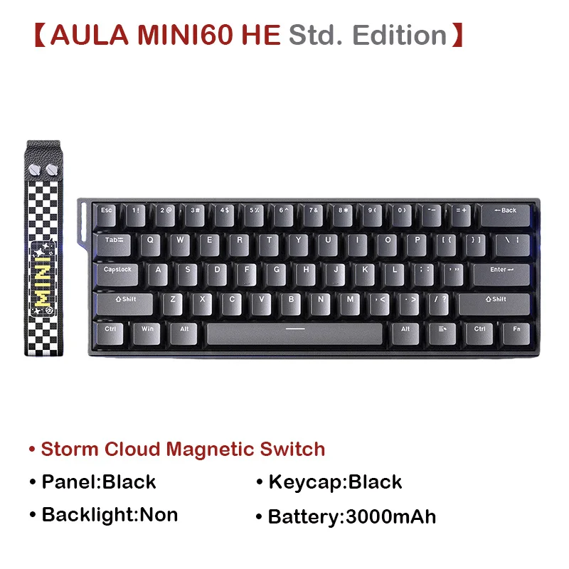 ตัวเลือกสินค้า คีย์บอร์ดเกมมิ่ง Mini60 ทนทาน แม่นยำ 3 โหมดเชื่อมต่อ