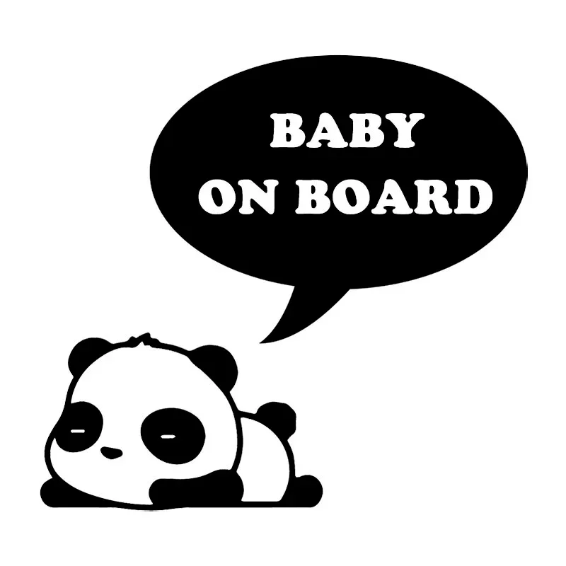 

Cute Panda Baby on Board Fashion Car Sticker PVC Body Exterior Accessories Refrigerator Laptop Decorate Waterproof Auto Decal