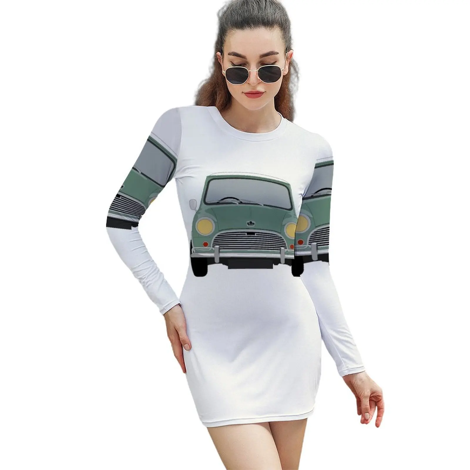 

Austin Mini Cooper mk1 British green Long-Sleeved Sheath Dress prom dresses 2024 Party dresses for women evening dress women