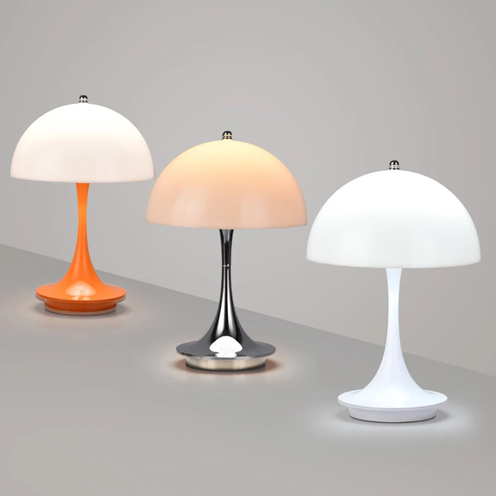 Mushroom table lamp PC luminous lampshade rechargeable desk lamp bedroom bedside decorative night light 5