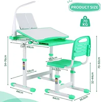 Student Children's Desk, Ergonomic Table and Thair Set, with Drawer, Reading Stand, Anddimmable LED Lamp, Height-Adjustable 2