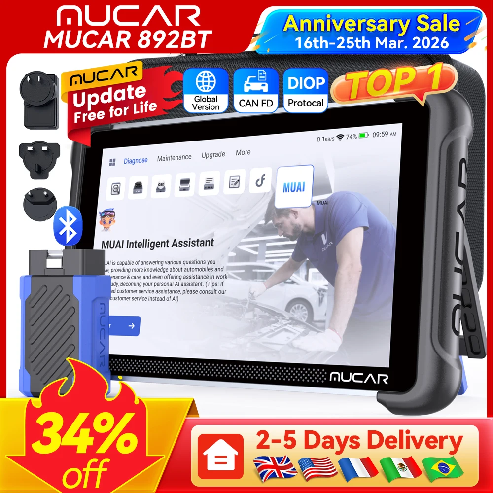 MUCAR 892BT Car OBD2 Diagnostic Tool All System Diagnosis ECU Coding Bi ...