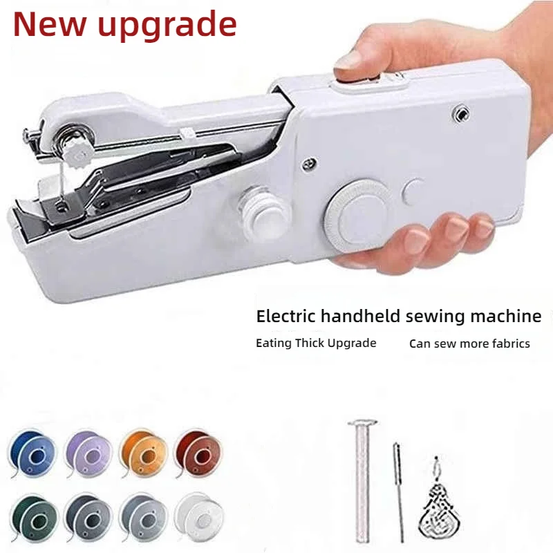 DIY Mini Hand Sewing Machine Portable Mini Sewing Machines Needlework Cordless Hand-Held Clothes Useful Portable Sewing Machines 5