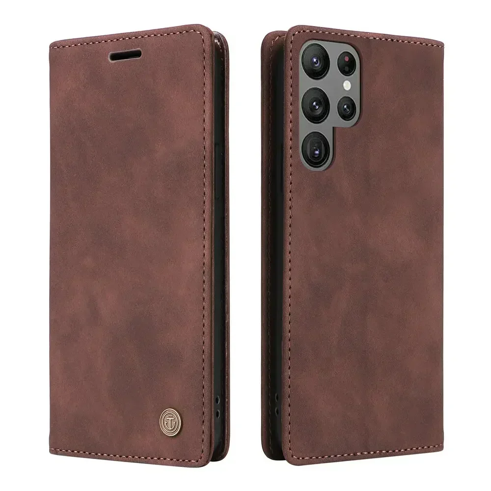 Leather Flip Wallet Phone Case with Card Holder and Book Cover Design