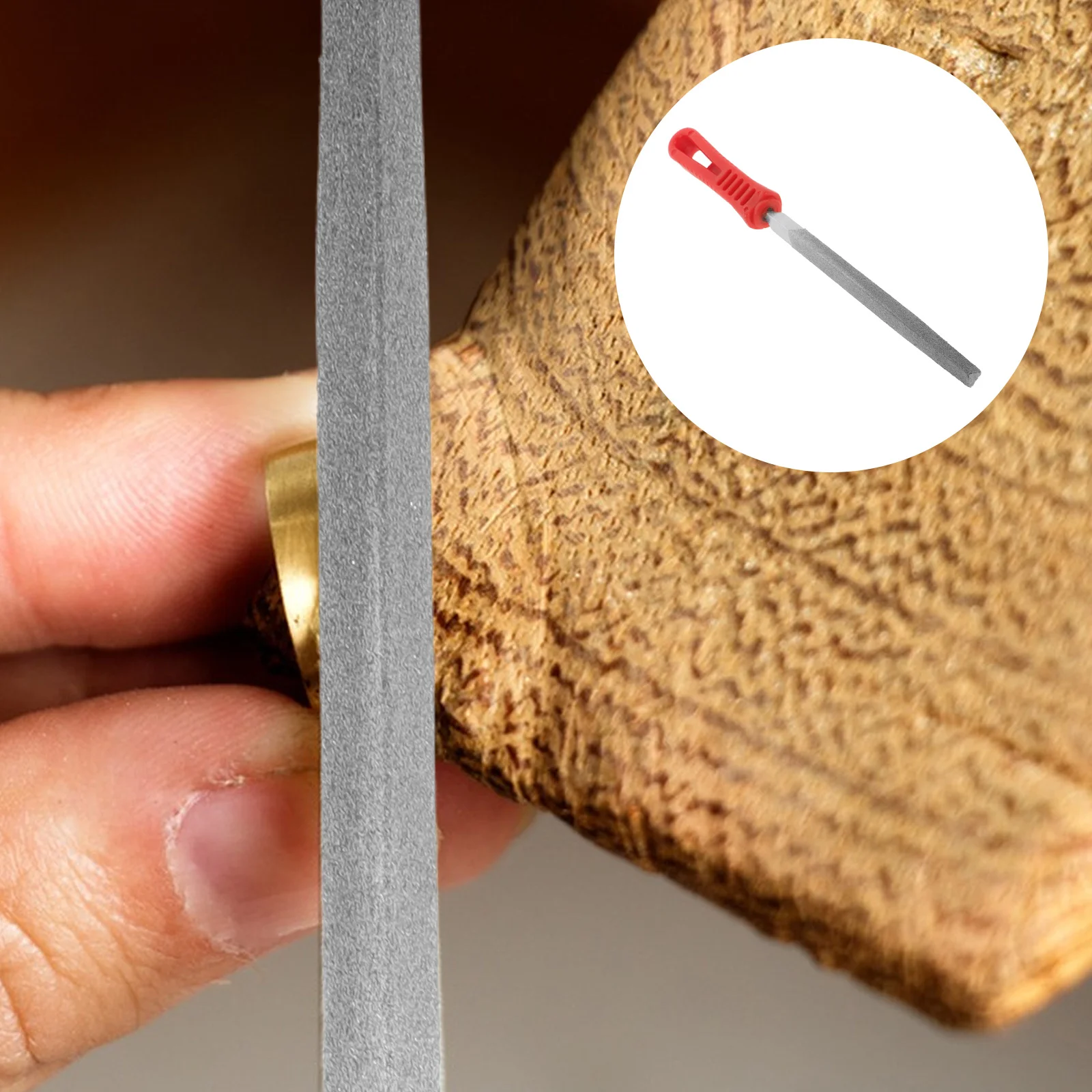 

Diamond File Hand Wood Ergonomic Grip Handle Flat for Woodworking Polishing Tool Metal