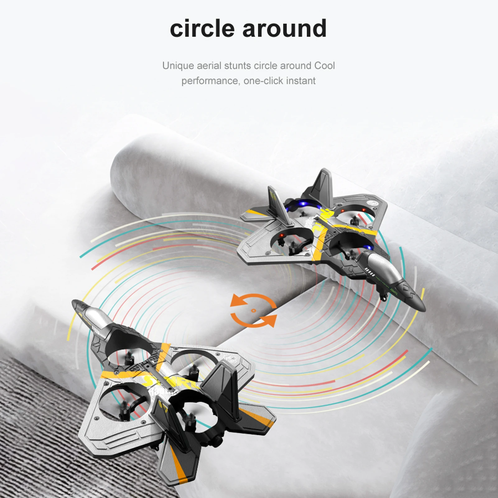 RC Airplane 2.4GHz 6CH EPP RC Plane 4 Motor RC Aircraft Toys for Adult Kids with Function Gravity Sensing Stunt Roll Cool Light 4