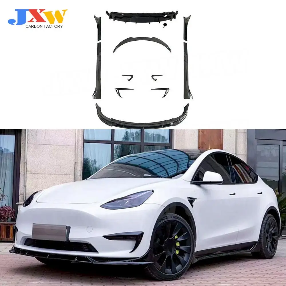 

Carbon Fiber Front Bumper Lip Rear Diffuser Side Skirts Rear Spoiler for Tesla Model Y body kit Car Accessorise Styling