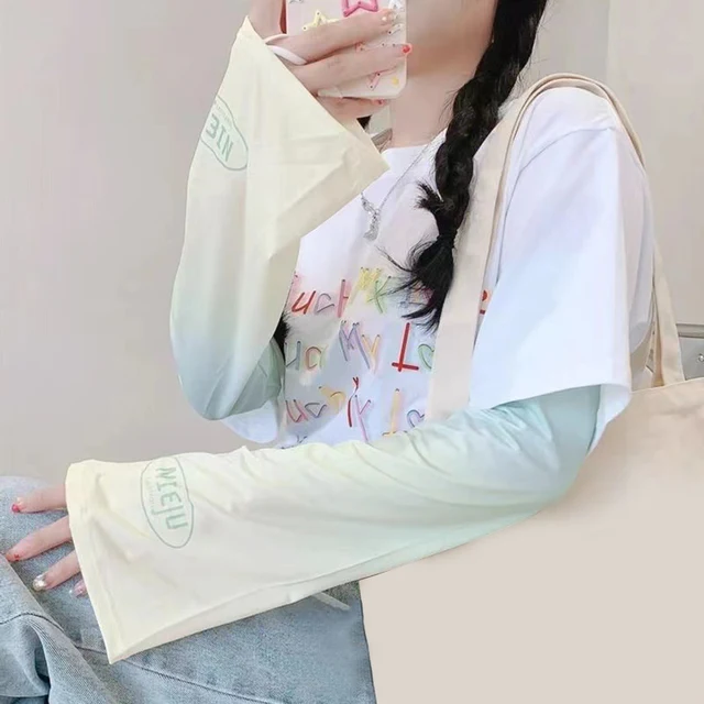 Loose Cycling Arm Sleeves Ice Fabric  UV Protection Sunscreen Running Sleeve Outdoor Sport Cycling Arm Warmers Men Women YZL05 5