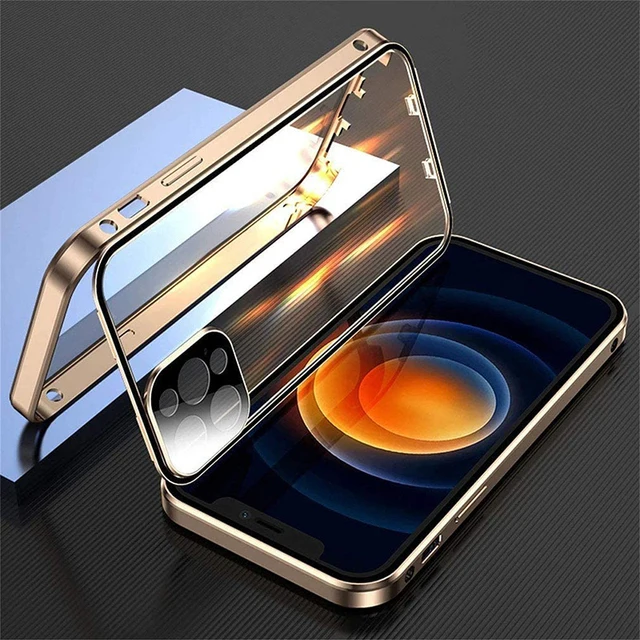 Enhanced 360° Full Protection Magnetic Double-Sided Glass Lock Buckle Phone Case
