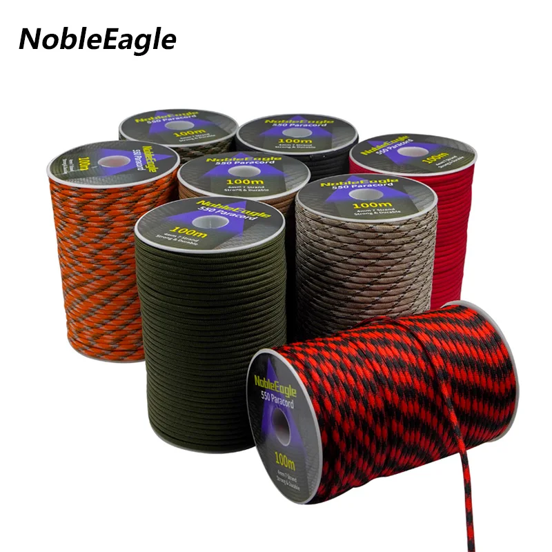 550 Military Paracord Rope 84 Color 100M 50M 7 Strand 4mm Parachute Cord Outdoor Camping Survival Gear DIY Bracelet Tent Line