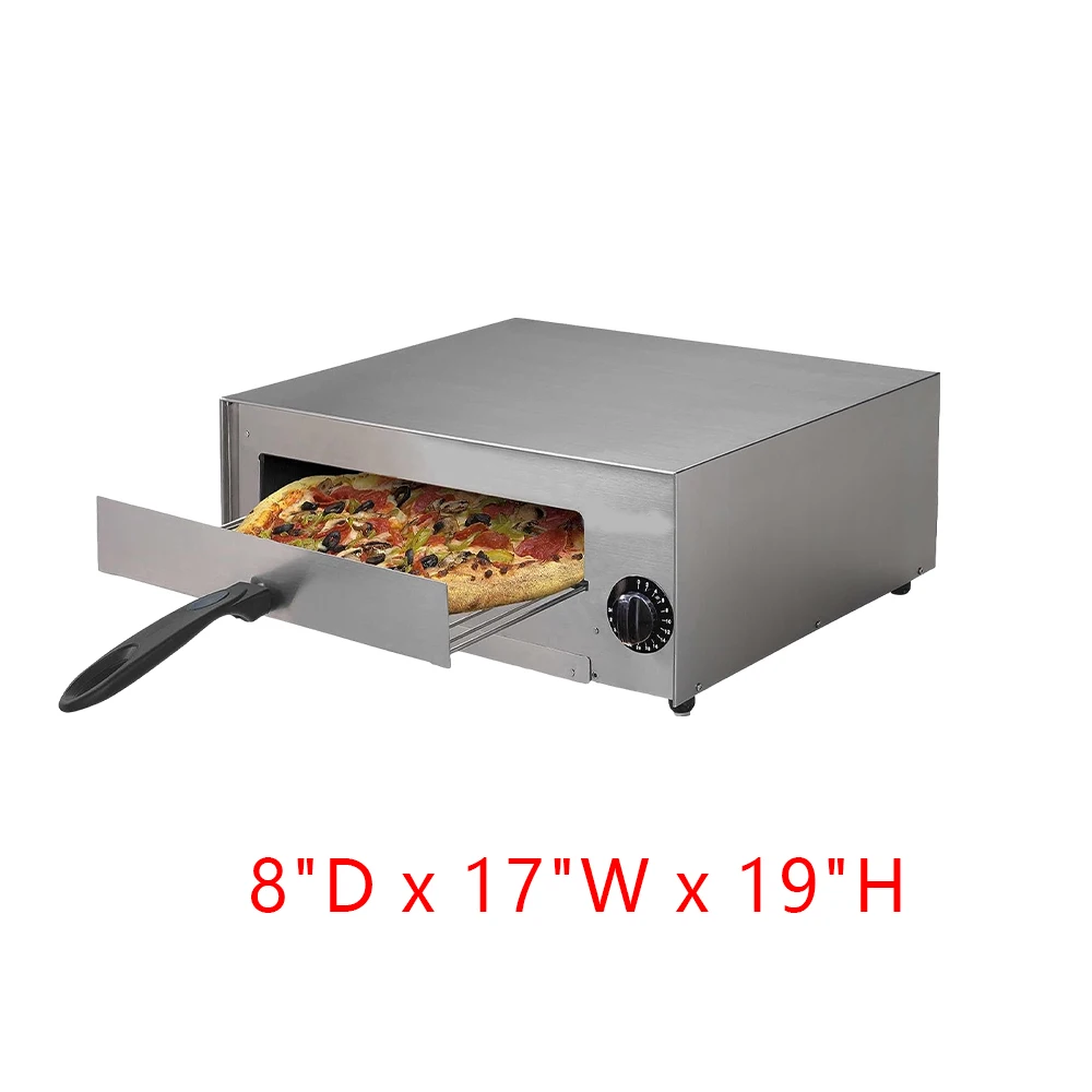 Electric Pizza Baker, Stainless Steel Pizza Oven with Timer, Countertop Convection Oven Pizza Maker with Removable Crumb Tray 2