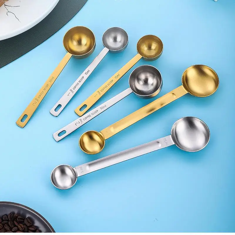 

Coffee Bean Spoon Measuring Spoons For Baking Double-End Design Measure Spoons For Spices Coffee Beans Flour And Sauces