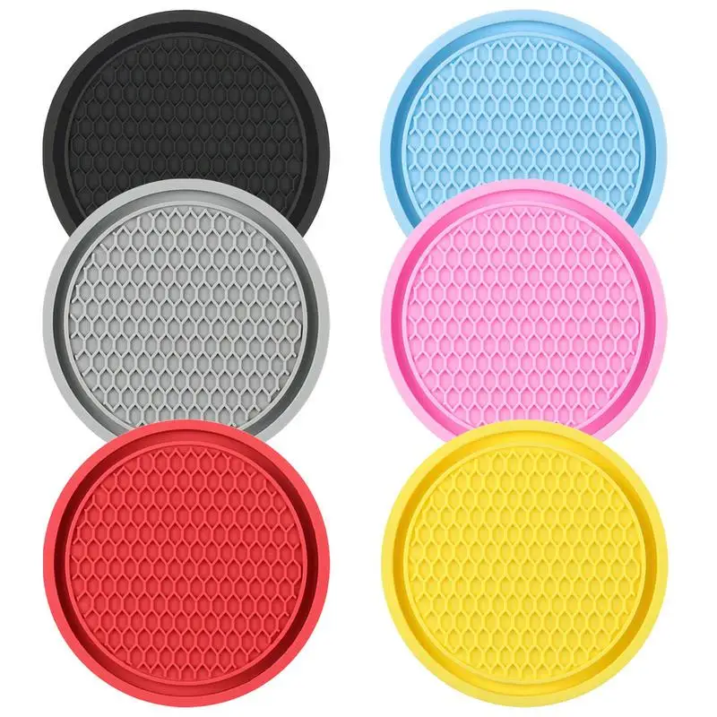 

18g Car Coasters Dustproof PVC Travel Auto Cup Holder Mat Universal Anti Slip Insert Coasters Pads Car Interior Accessories