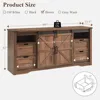 Farmhouse TV Stand for 75+ Inch TV, 32" Tall Entertainment Center w/4 Drawers & Sliding Barn Door, Rustic Media Conso 2