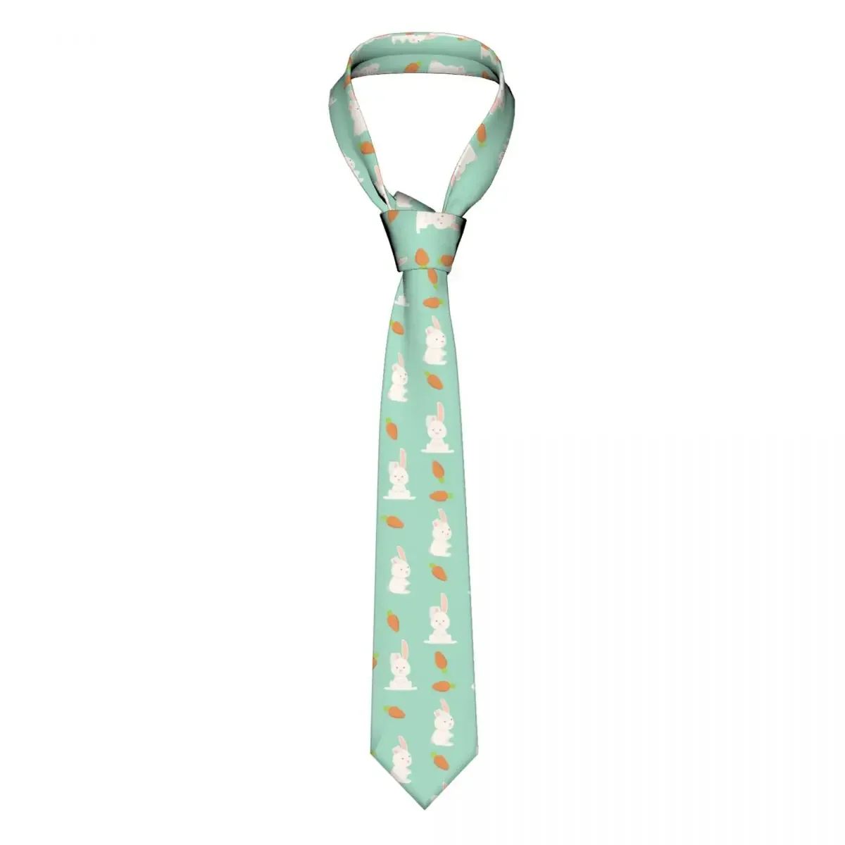 

Rabbit Pattern Carrot Unisex Necktie Slim Polyester 8 cm Classic Cute Animal Neck Tie for Men Daily Wear Office