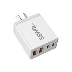Universal 65W Fast USB Wall Charger Adapter with International Plug Options - 55W AU Plug