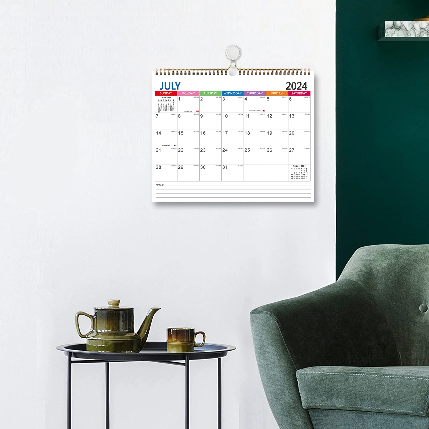 Wall Calendar 1Set 18 Month to View Wall Planner Calendar From July.-Dec. wall calendar,paper wall calendar