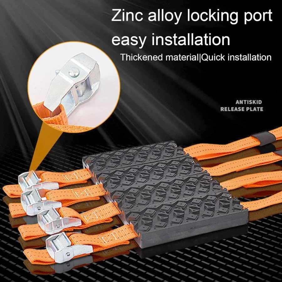 2PCS Traction Boards Offroad Snow Chains for Car SUV Replaces Recovery Boards Tire Chain for Stuck Tires in Ice Mud Sand Snow