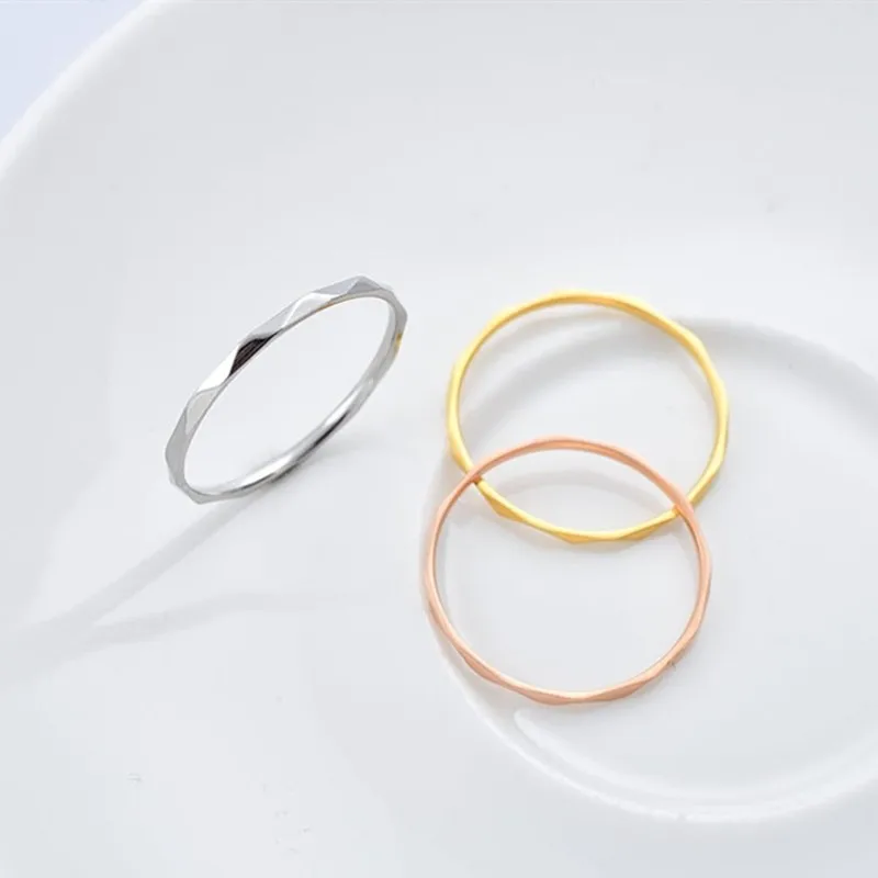 Stackable Rings Fashion Ring Stainless Steel Rings Finger Rings Metal Rings 1mm Thin for Women Size 3-10