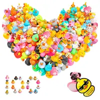 1-100pcs Rubber Ducks in Bulk,Assortment Duckies for Jeep Ducking Floater Duck Bath Toys Party Favors 2