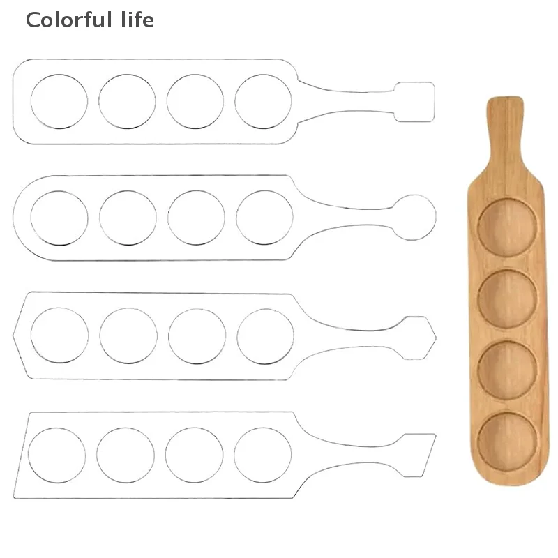 Four Styles Whisky Glass Flight Paddle Board Beer Flight Template Woodworking Router Template Clear Acrylic Router Beer