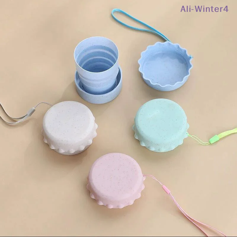 【Winter4】야외용 접이식 커피컵 밀짚으로 만든 텔레스코픽 접이식 티컵 휴대용 활동용 접이식 물컵