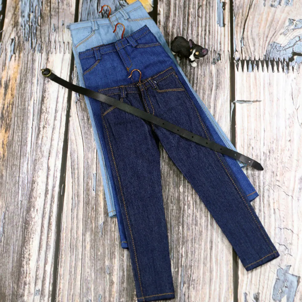 1/6 Maßstab Klassische Slim-Denim-Hose & Gürtel Modell für 12 Zoll männliche Actionfiguren, Kleidungszubehör für Puppen. – Detail 4