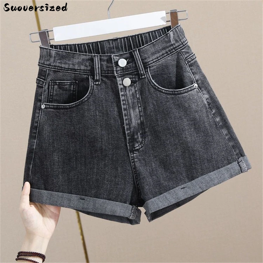 

Oversize 7xl High Waist Slim Denim Shorts Summer Wide Leg Pants Korean Pantalones Cortos Vintage Jeans Casual Vaqueros Short New