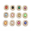 Pack of 10 17*20mm Alloy Rhinestone Flat Back Snaps, DIY Sewing Clothing Wedding Hair Ornament Accessories 1