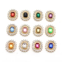 Pack of 10 17*20mm Alloy Rhinestone Flat Back Snaps, DIY Sewing Clothing Wedding Hair Ornament Accessories 1