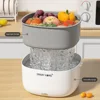 Ultrasound Vegetable Washing Machine with Handle Electric Vegetable Washers Household Kitchen Gadgets for Tableware Bottles 2