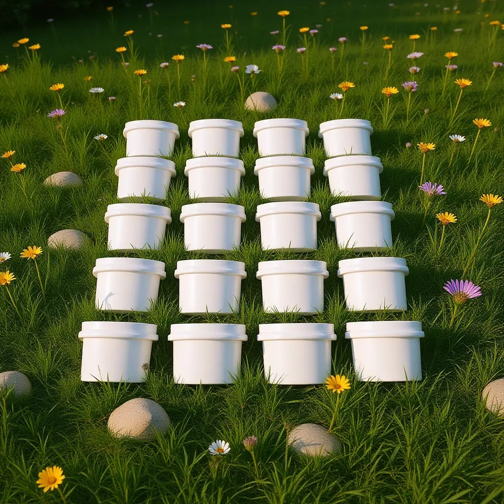 40개 빈 페인트 용기 포드 스트립, 스트립당 6개 용기, 투명 플라스틱 보관 케이스 뚜껑 포함, 페인트, 립글로스, 파우더, 미니용