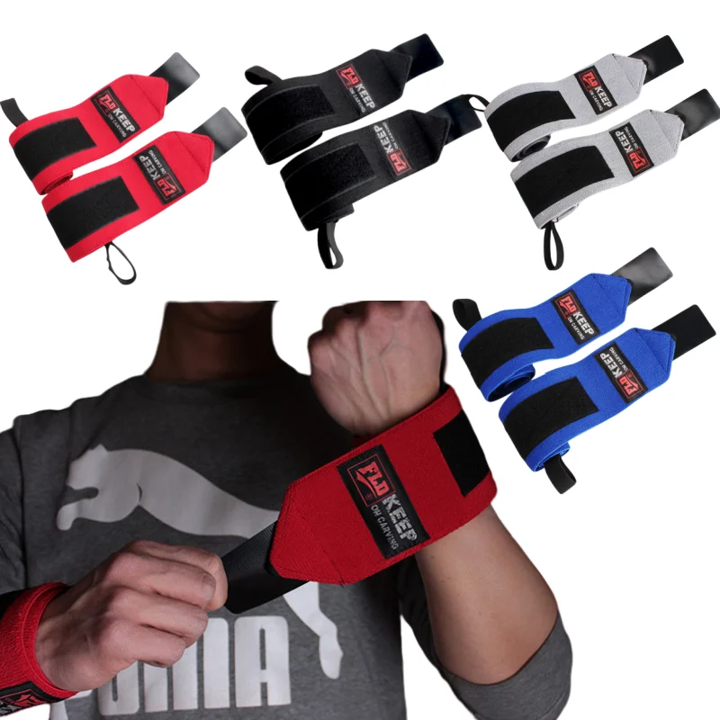 WeightliftingWristWraps63cmElasticWristStrapsWThumbLoopGym