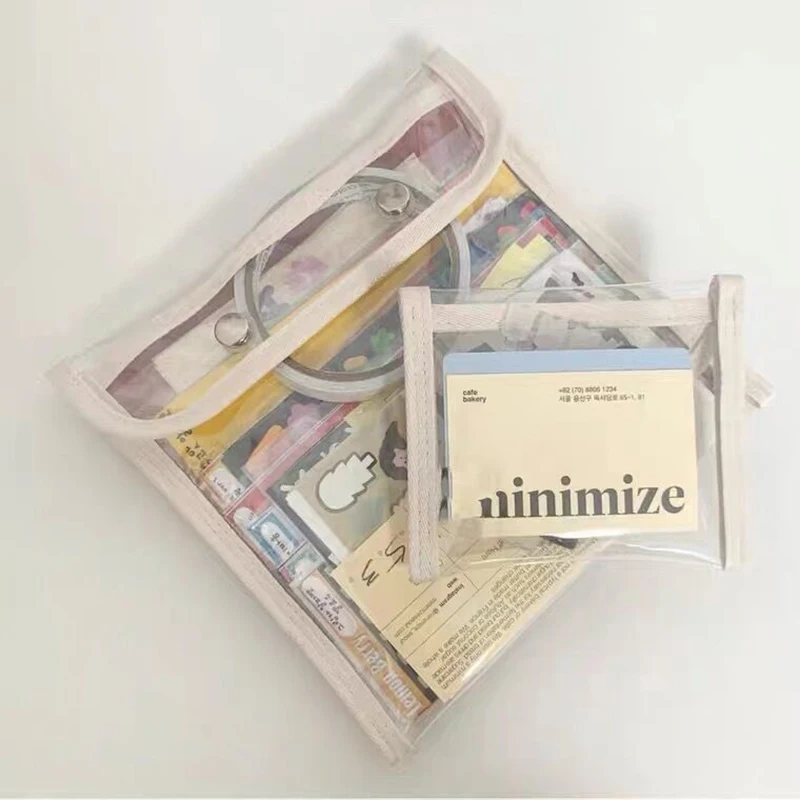 휴대용 다기능 문구 보관 가방, 한국 인스타그램, 간단한 투명 보관 가방, 학생 대용량 필통, 신제품
