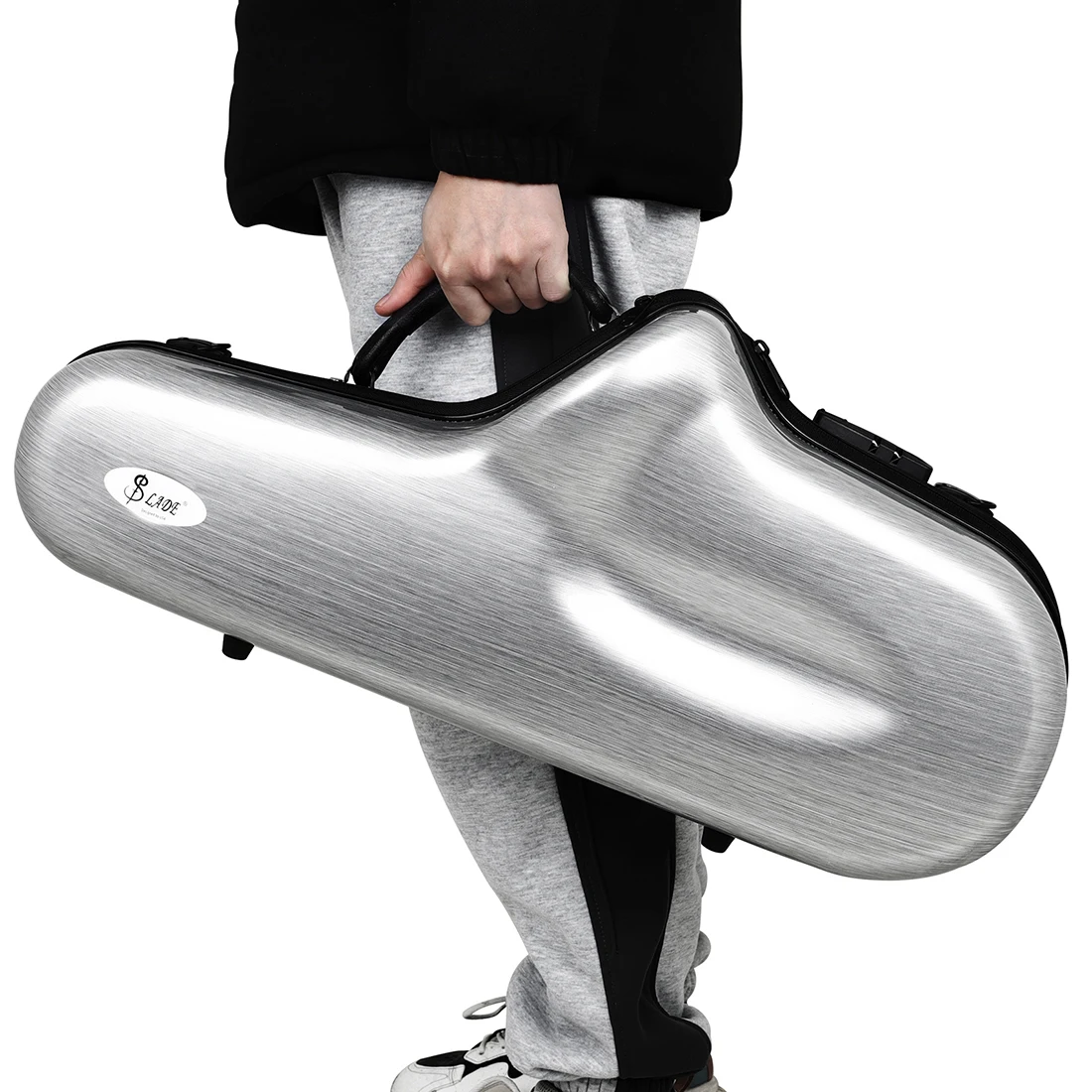 Altsaxophon-Aufbewahrungsbox, Fiberglas, Kompressionsaufbewahrung, leicht, mit verstellbarem Schultergurt, Saks Hard Case-Zubehör – Detail 5