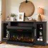 75-inch Electric FireplaceTV Stand 3-side Glass LED Modern Media Entertainment Center Console Adjustable Flame 40-inch Fireplace 1