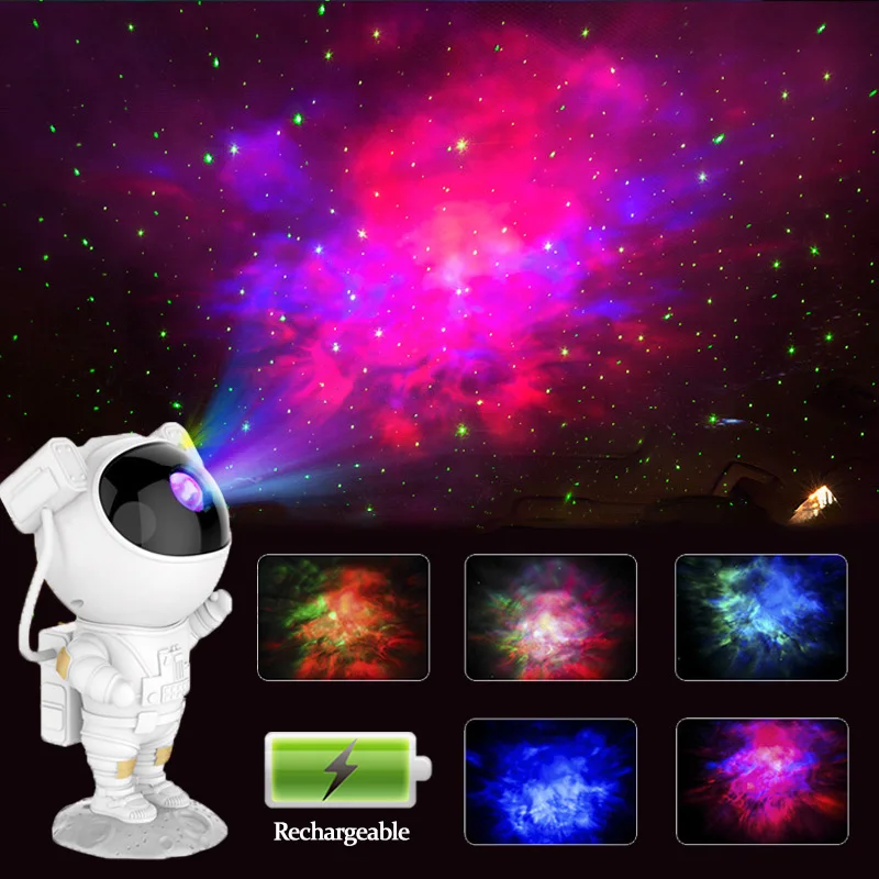 det kan Bekostning Maiden Galaxy Star Projector Starry Sky Night Light Astronaut Lamp Home Room Decor  Decoration Bedroom Decorative Luminaires Gift