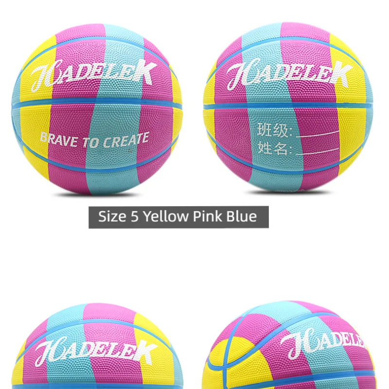 Kid Rubber Basketball Size 5 Primary School Outdoor Training Game Basketball Wear-resistant High Elasticity Good Hand Feel 4