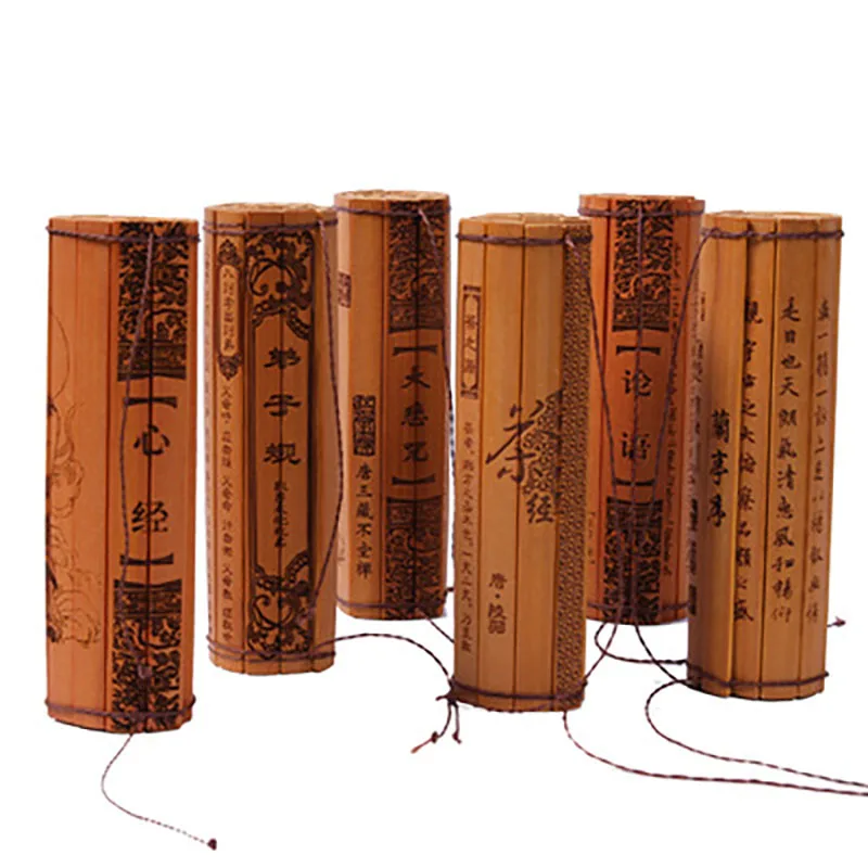 Classical Bamboo Scroll Slip Slips, Ancient Chinese Folk, Home Decor, Diamond Sutra, The Sixty-six Stratagems Gift