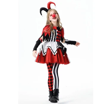Costume da clown impertinente Purim per ragazza Film pazzo Arlecchino Spooktacular Cosplay Carnevale Halloween Fancy Party Dress