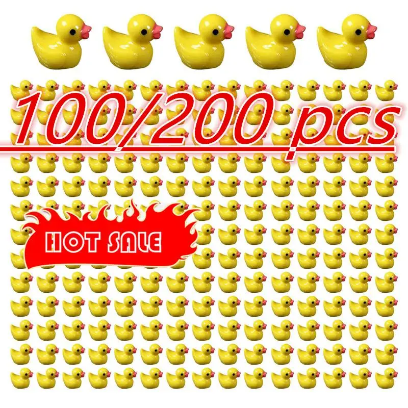 Miniature Duck Figurines Miniature Figurines Miniature Ornament Resin Ornaments Resin Crafts Ornament Crafts 100/200pcs Yellow Duck