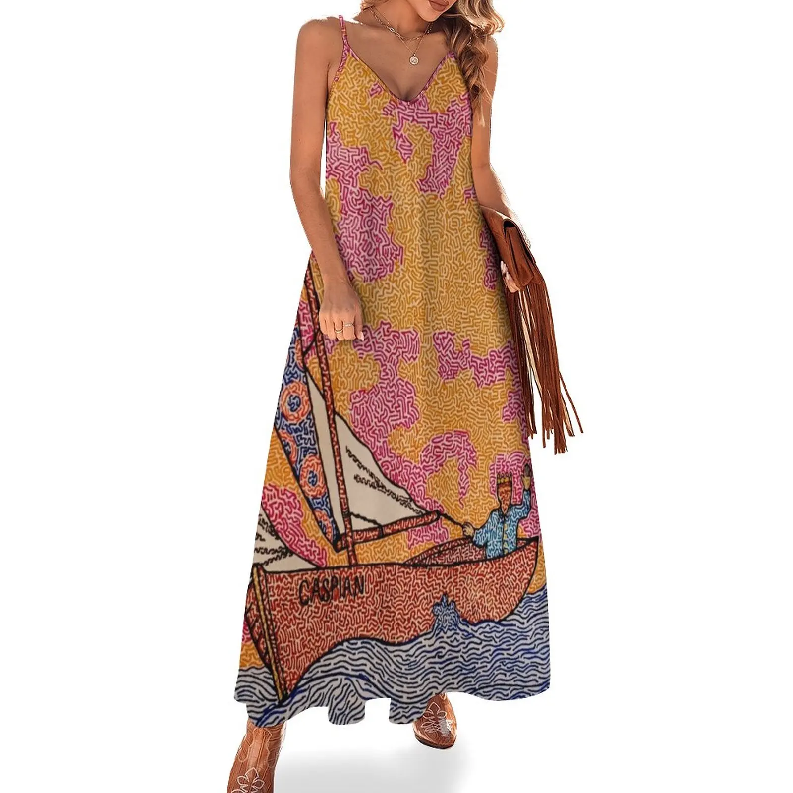 

Prince Caspian at Sunset Sleeveless Dress women long dresses party dress women elegant luxury