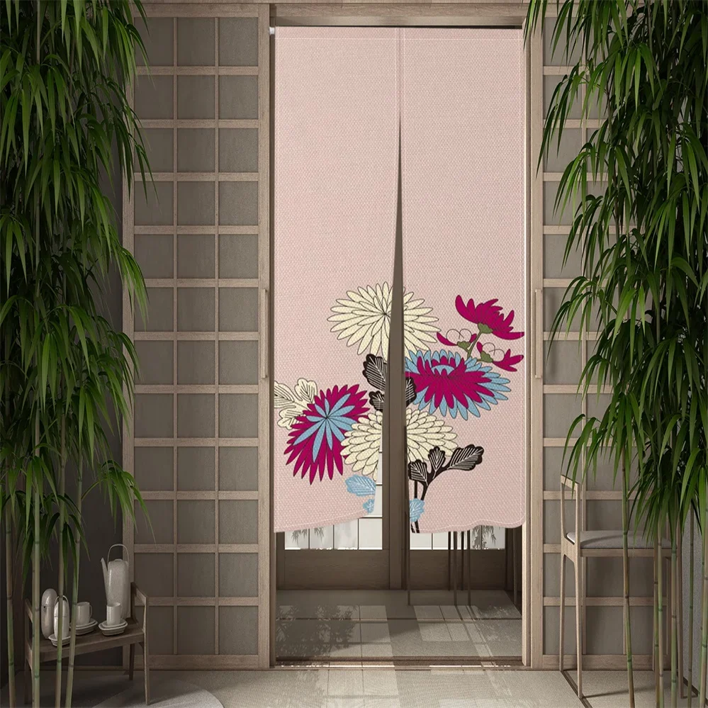 Japanese Plant Simple Drapes Hotel Restaurant Blackout Decor Noren Printed Partition Kitchen Doorway Door Curtain Decorative 6