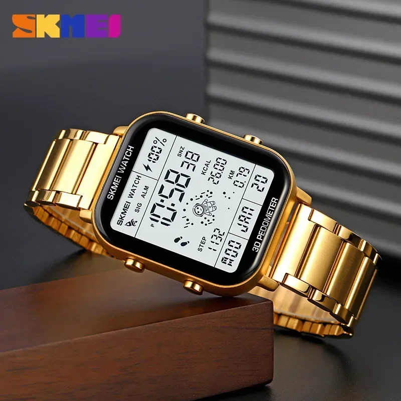 Skmei Men Stopwatch Countdown Wristwatch Calendar Clock Reloj Hombre Sport Pedometer Calorie Calculation Digital Watches 1888 2