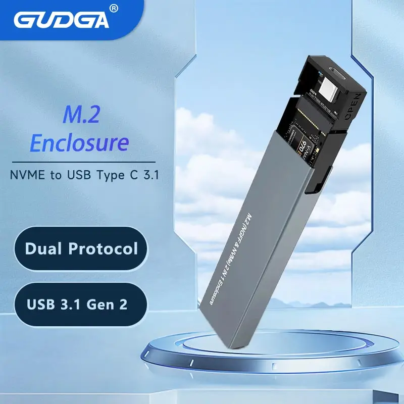 Dual Protocol M.2 NVMe SSD Case 10Gbps USB3.1 Gen2 NVMe Enclosure M2 SATA NGFF 5Gbps For 2230/2242/2260/2280 M.2