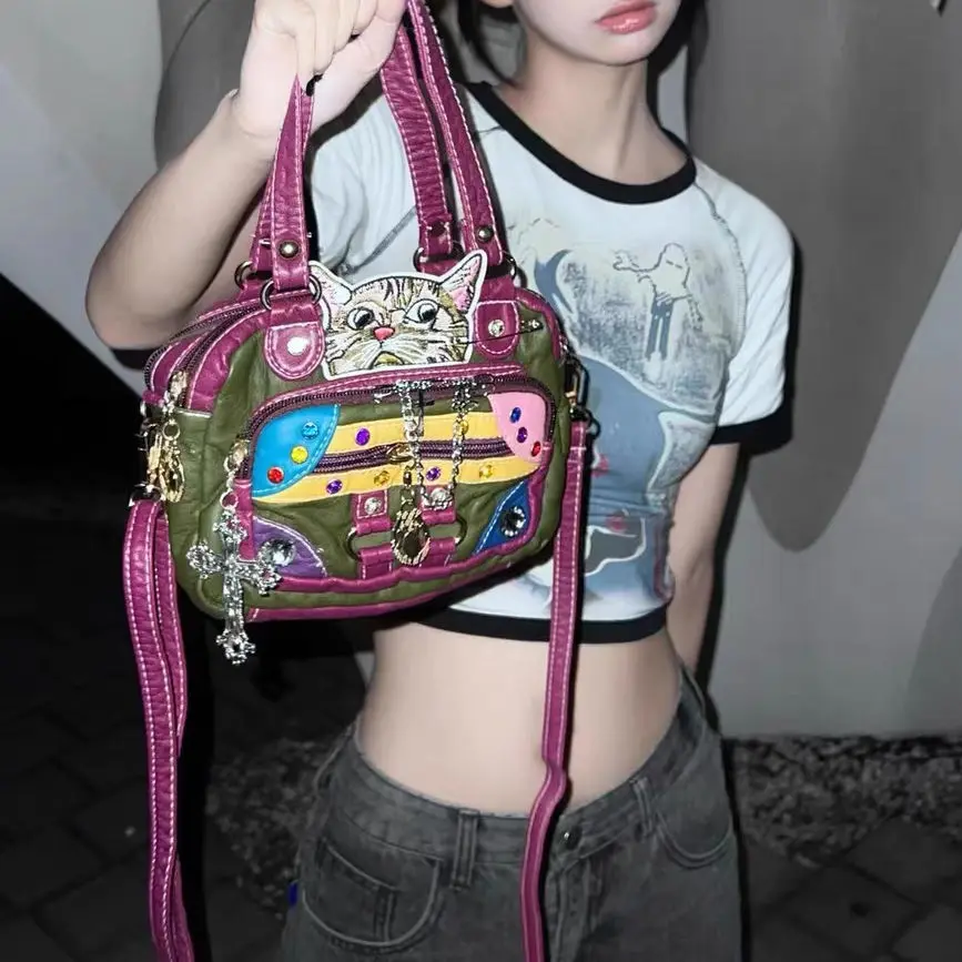 Women Tote Shoulder Crossbody Bag Retro Vintage Japanese Y2k Babes Style