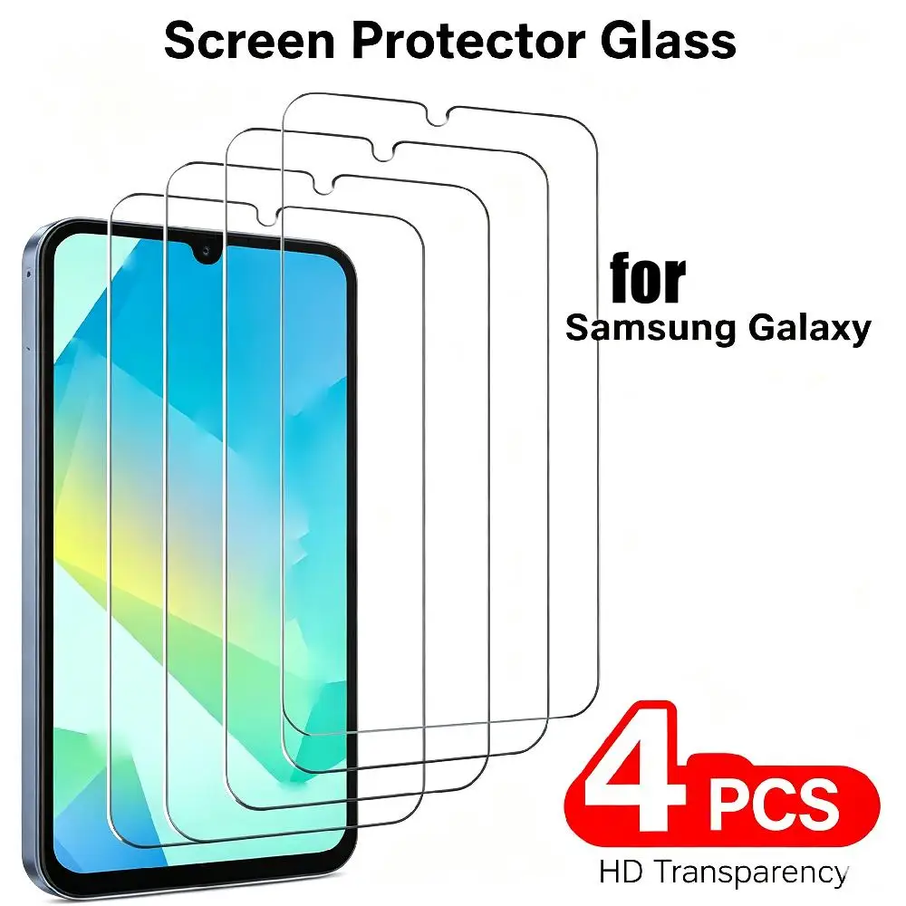 4-Pack Full Coverage Tempered Glass Screen Protector - Clear Protective Film
