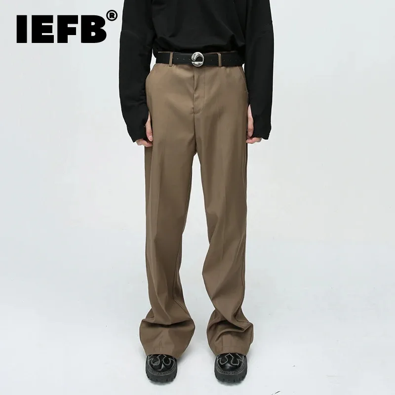 

IEFB Trend Men's Suit Pants Fashion Korean Style Draping Micro Horn Casual Pants Solid Color Versatile Loose Autumn New 9C3291