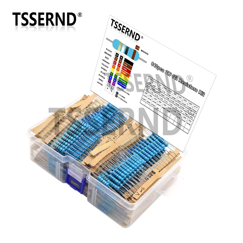 1.2-1M ) 500pcs 50 Values 1/2W 0.5W 1% Metal Film